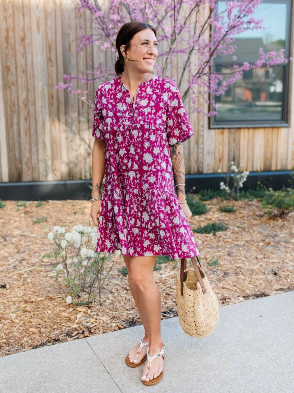 Emerson Fry Isla Dress in Sangria Park Print